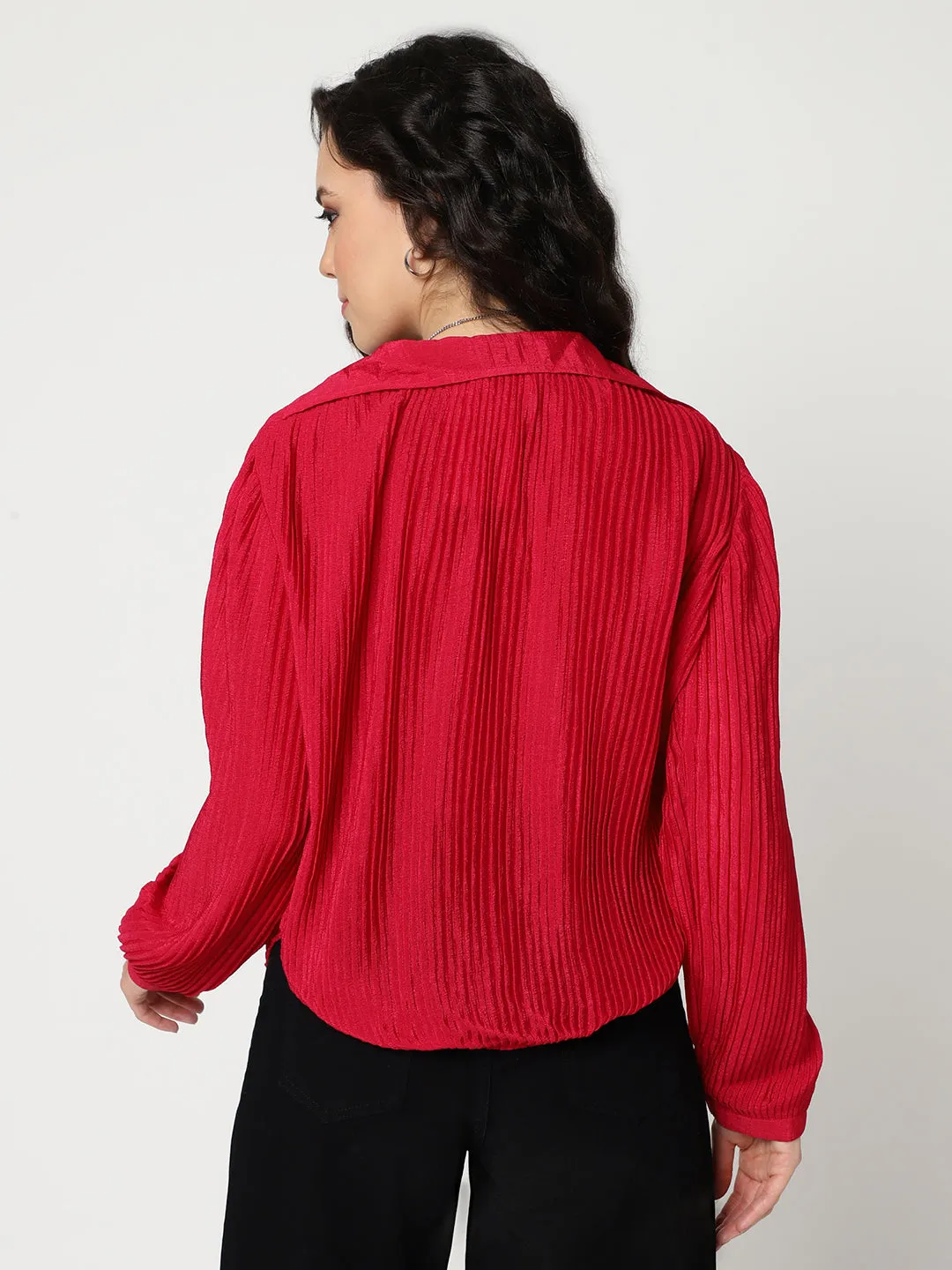 Self Pleated Stylish Shirt Top