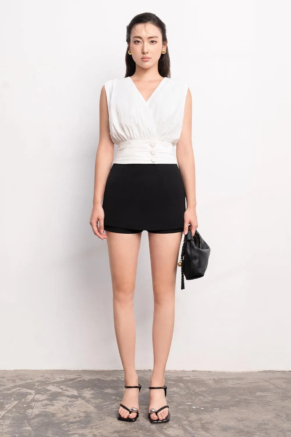 Serena Straight Side Pocket Polycotton Skort