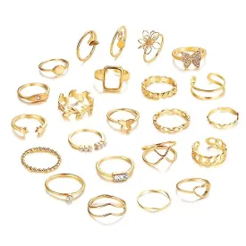 Shining Diva Fashion 23 Pcs Latest Stylish Rings for Women and Girls (14842r)