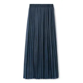 Silk Pleated Skirt  IN: Navy