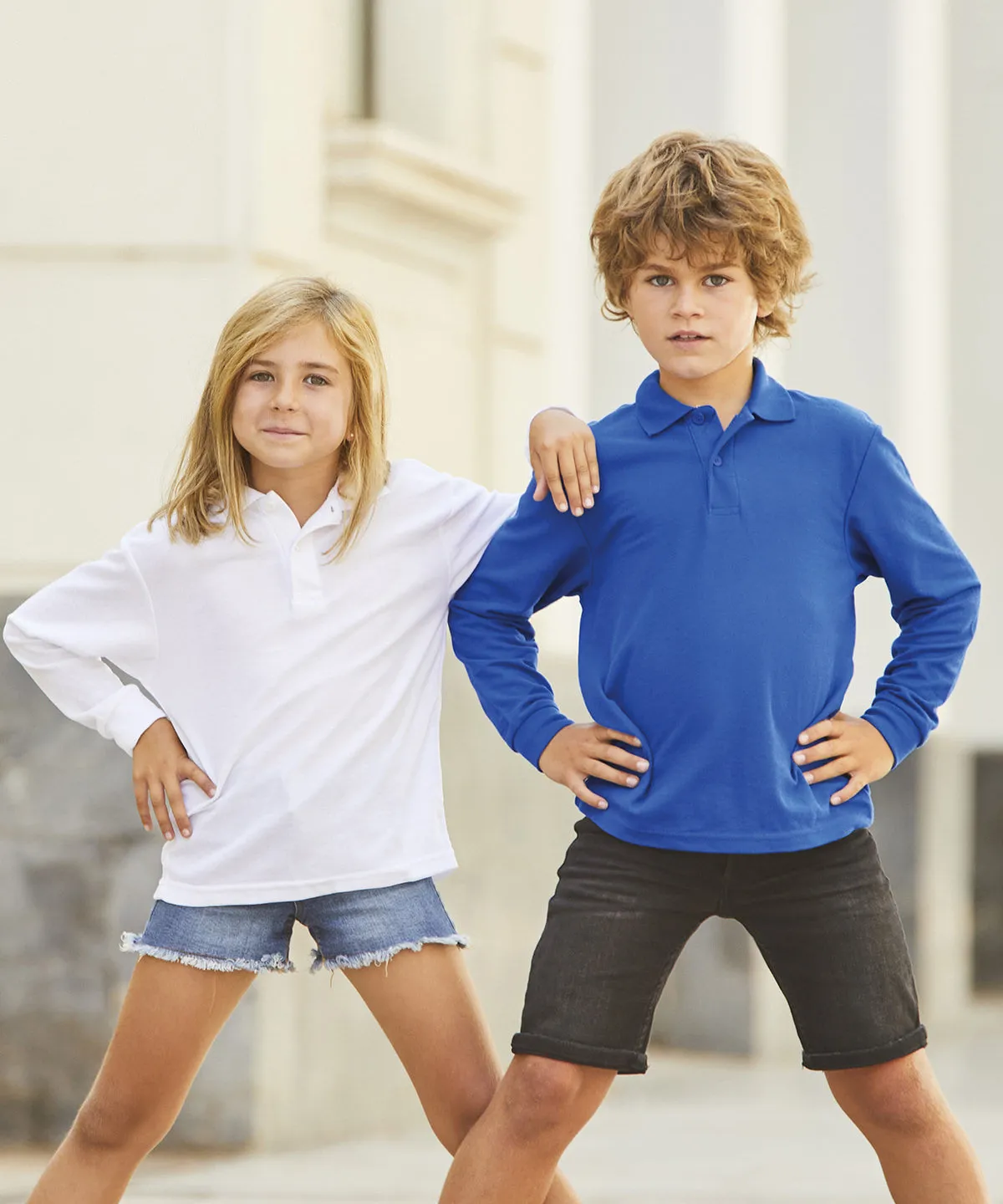 Sky - Kids long sleeve 65/35 polo