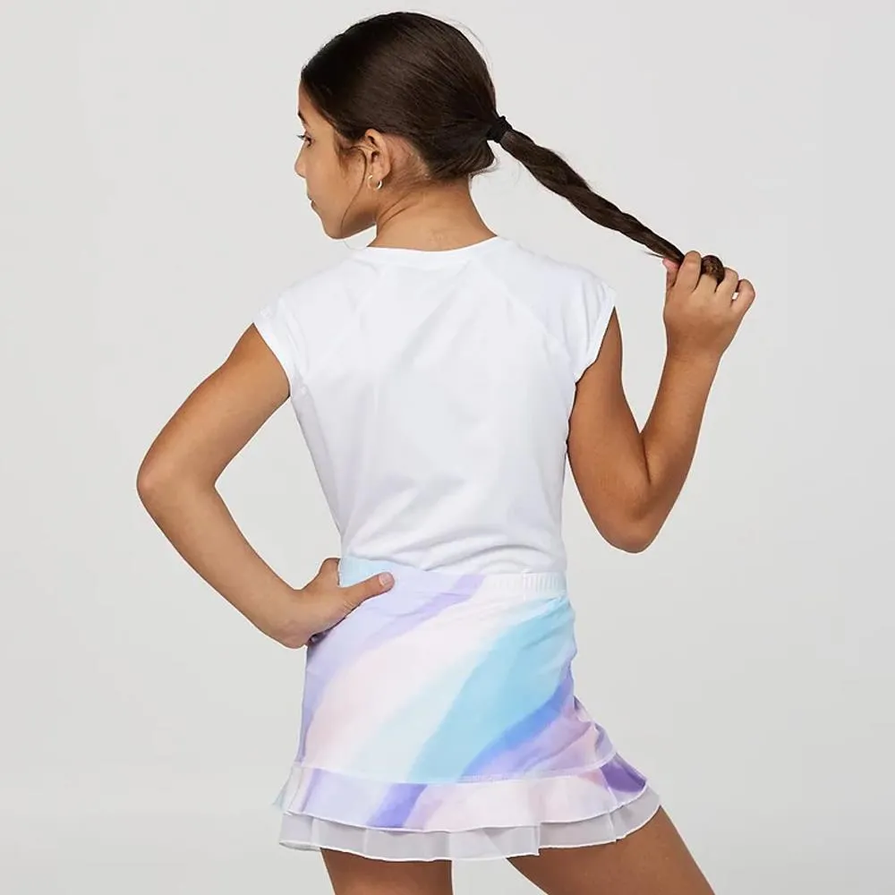 Sofibella Girls Watercolor Ruffle Skort - Watercolor