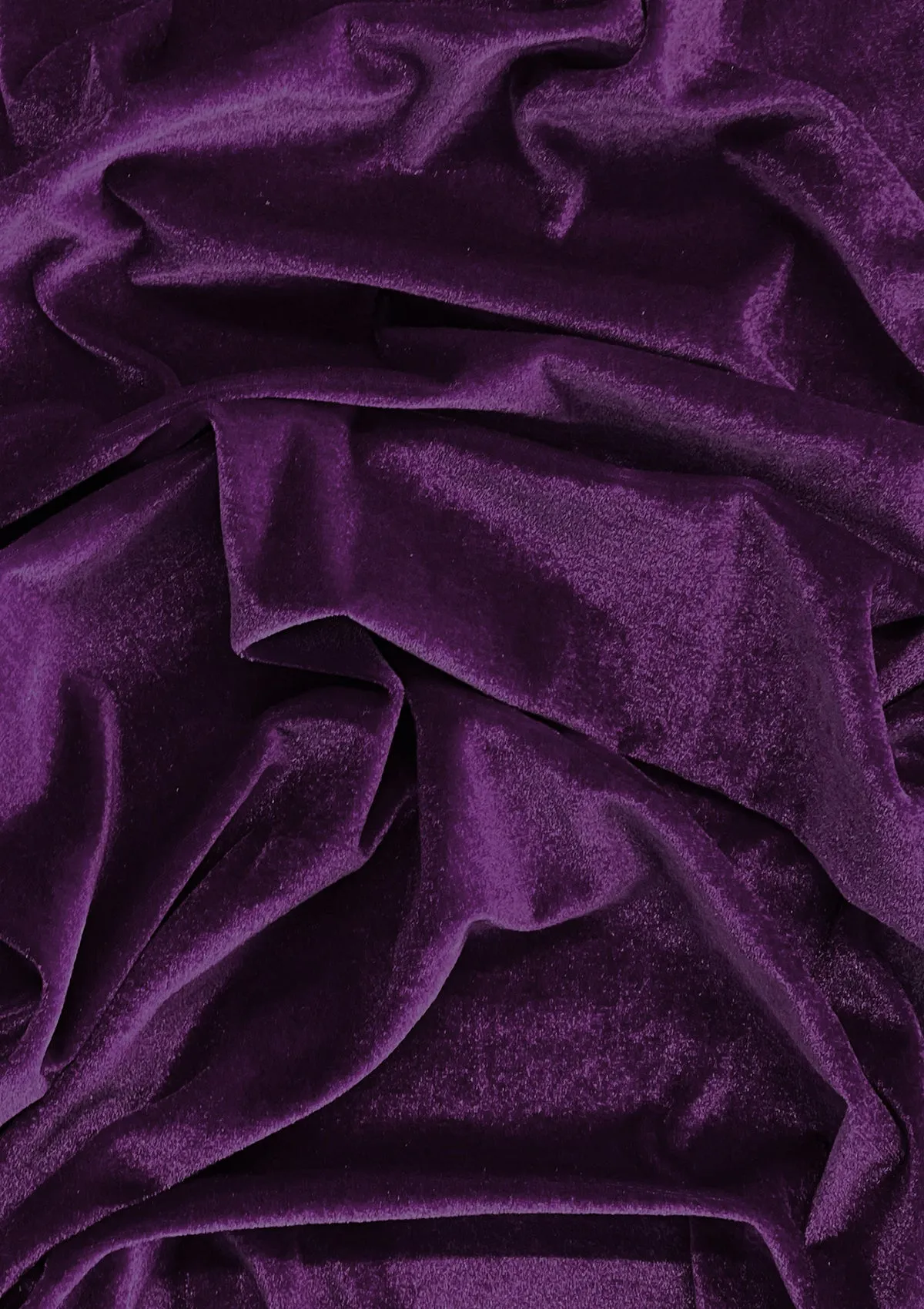 Soft Velvet Fabric Luxury Soft Touch Velour 60" Plain Dyed Spandex 1-Way Stretch