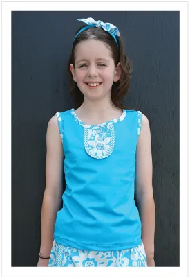 Suzie Tank Top sizes 2-14 years sewing pattern for singlet top   headband