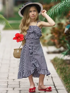 Sweet Moment Plaid Ruffle Wrap Skirt Set