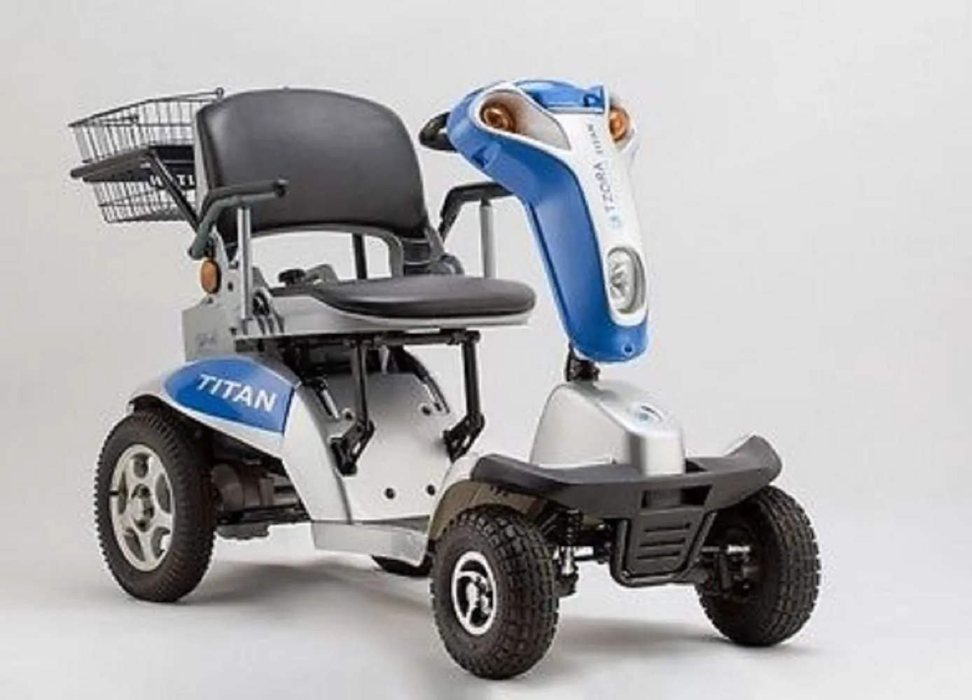 Tzora Titan Hummer XL 4 Wheel Heavy Duty Folding All Terrain Mobility Scooter Blue New