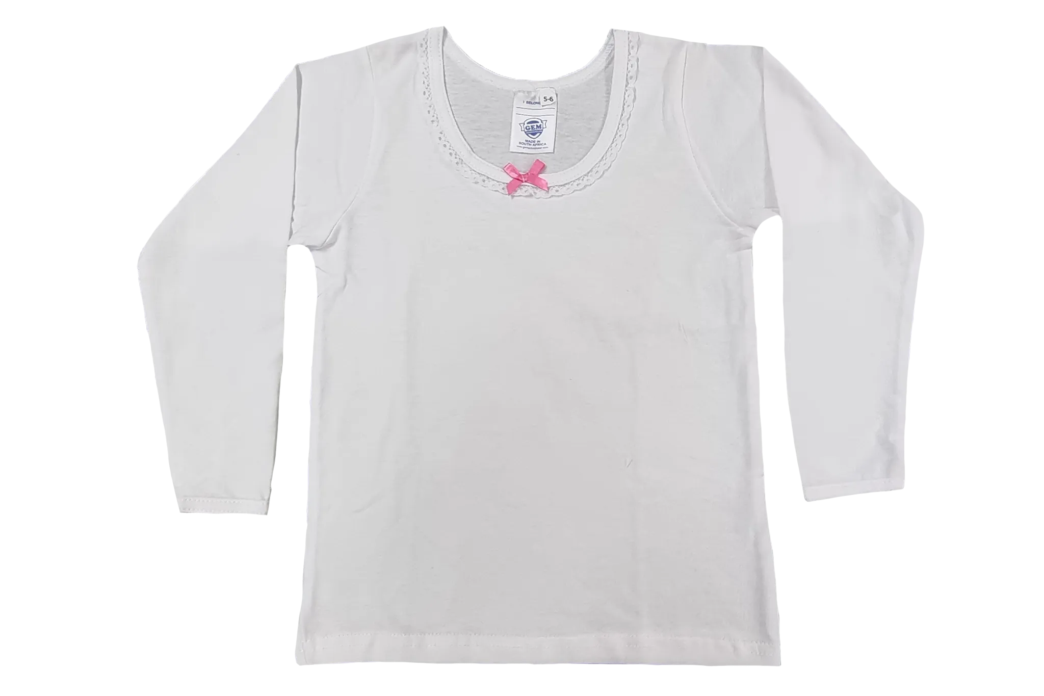 Vest Girls Long Sleeve (Single Pack) - White