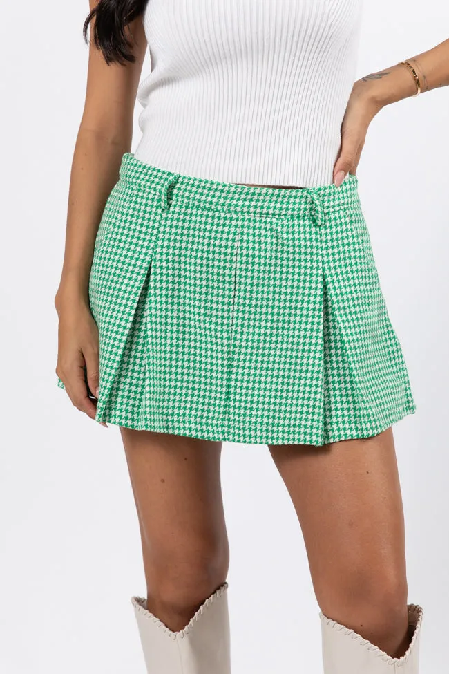 What's The Latest Green Plaid Pleated Skort