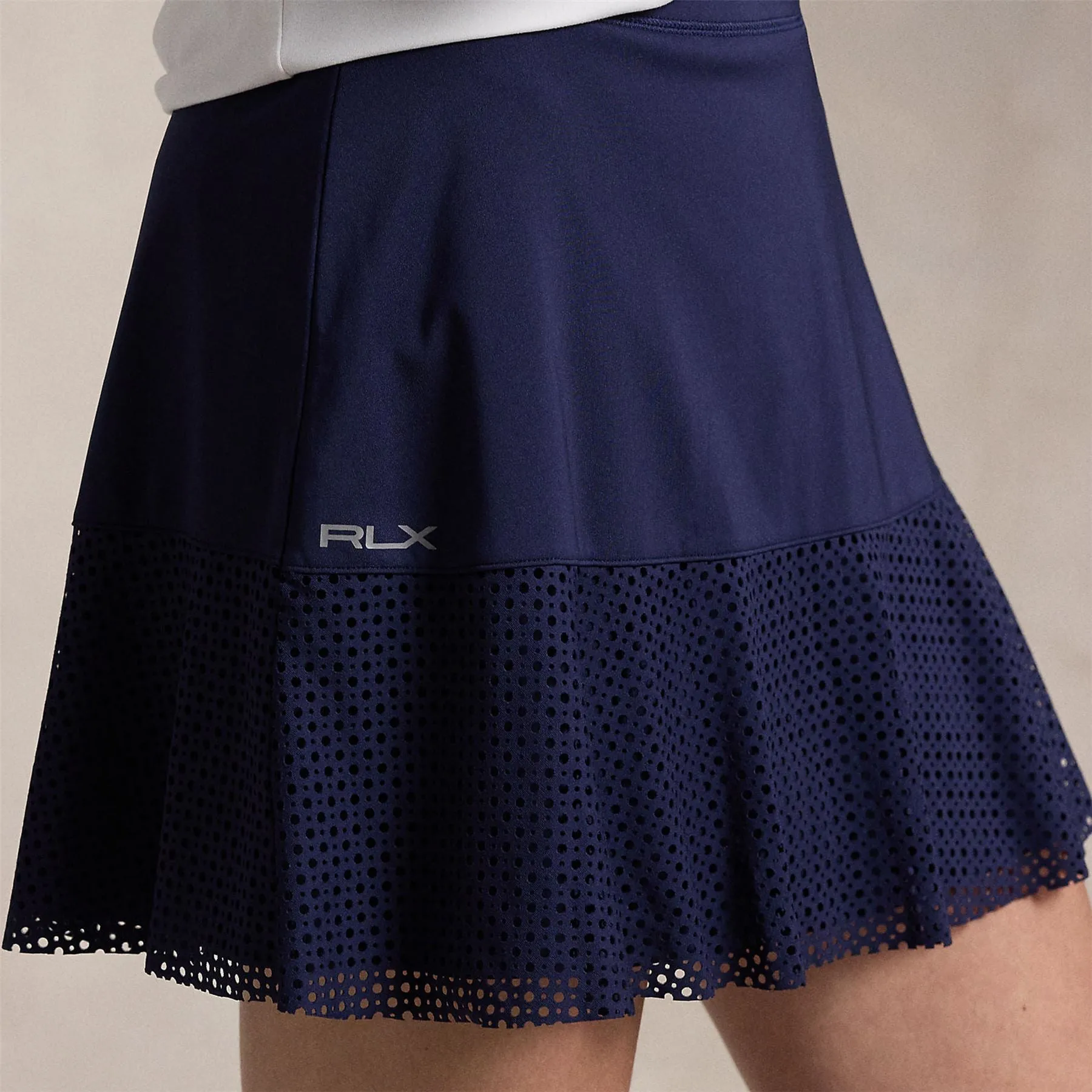 Womens RLX 15 Inch Eyelet Interlock Skort Refined Navy - AW24