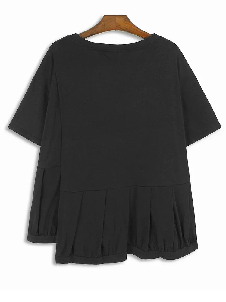 Women's Stylish Irregular Pleated Shirt